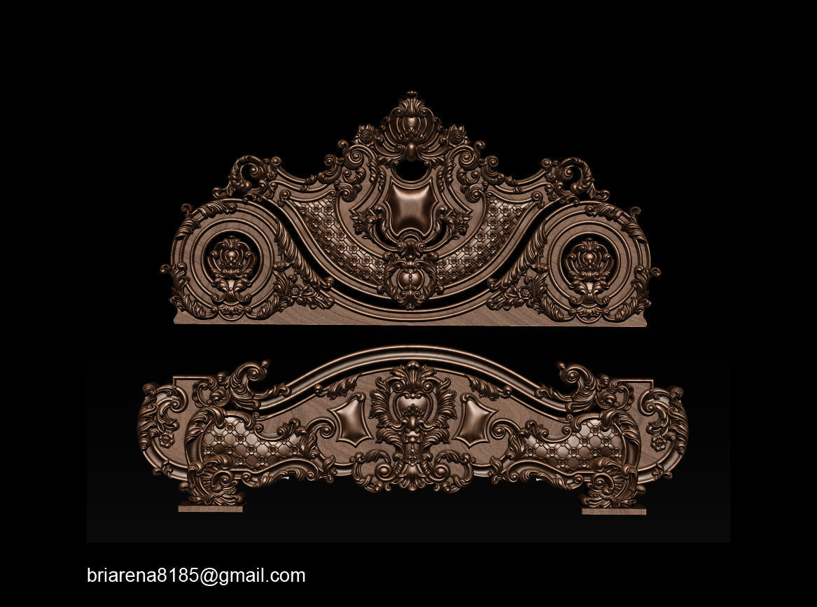 Classic Bed  3D relief models 3D print model_5