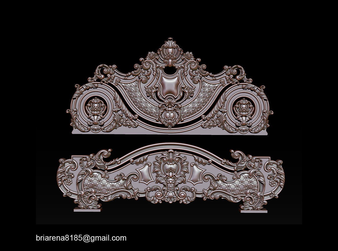 Classic Bed  3D relief models 3D print model_4