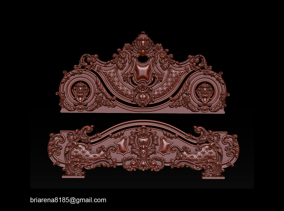 Classic Bed  3D relief models 3D print model_2