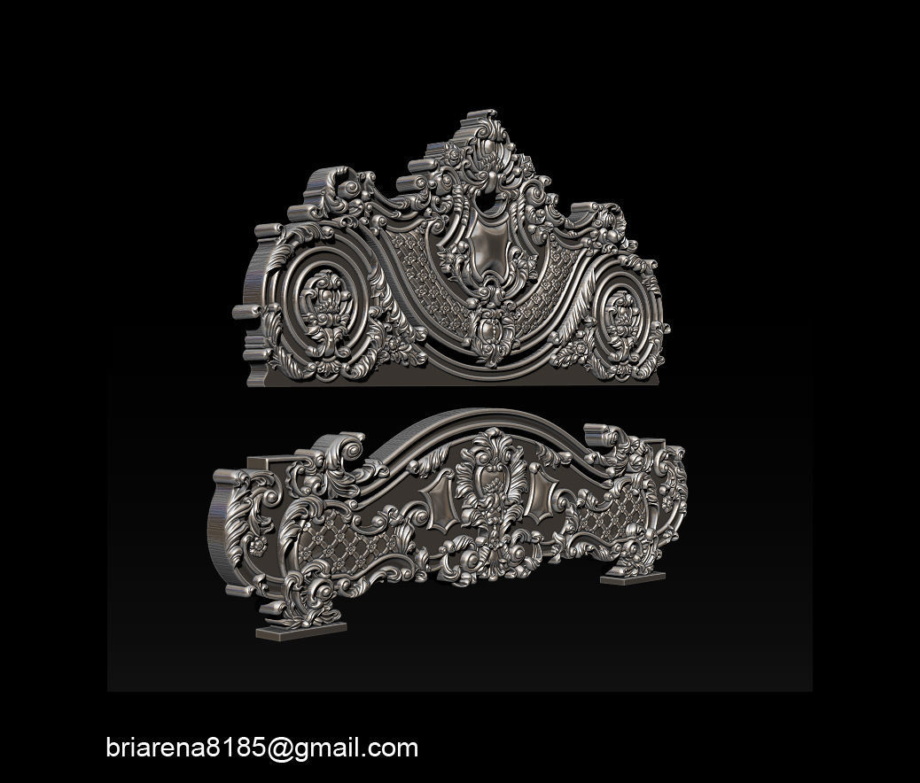 Classic Bed  3D relief models 3D print model_16