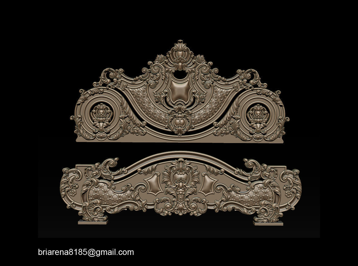Classic Bed  3D relief models 3D print model_8