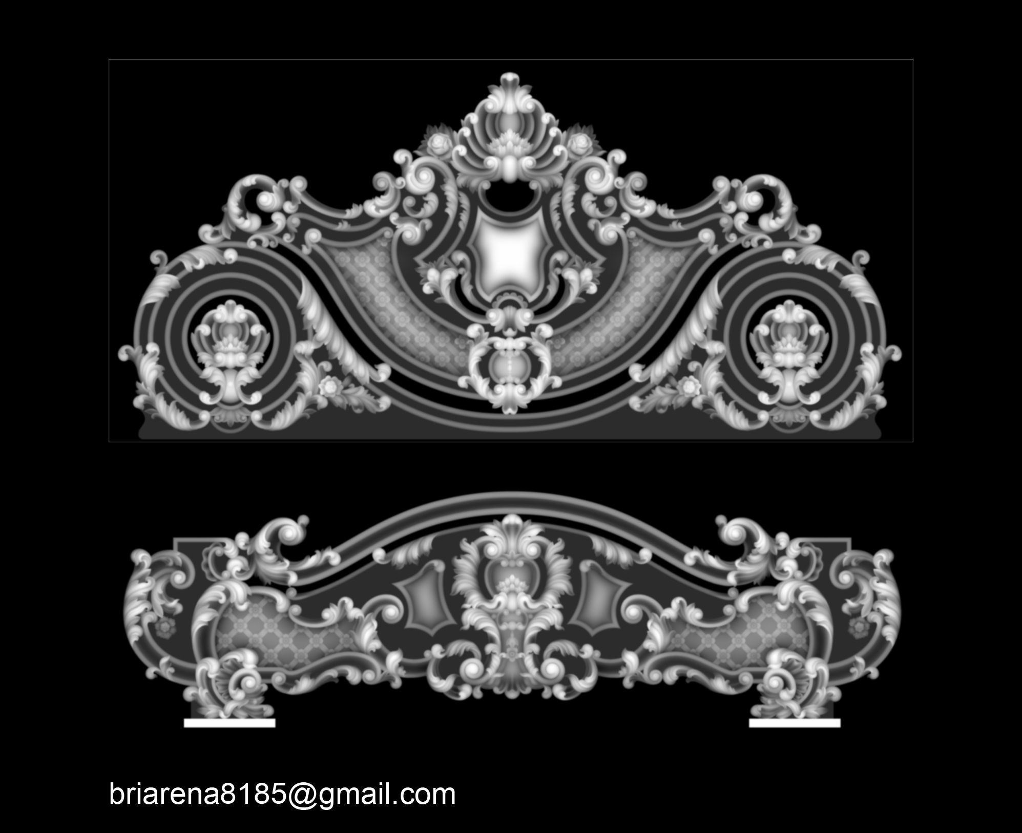 Classic Bed  3D relief models 3D print model_1