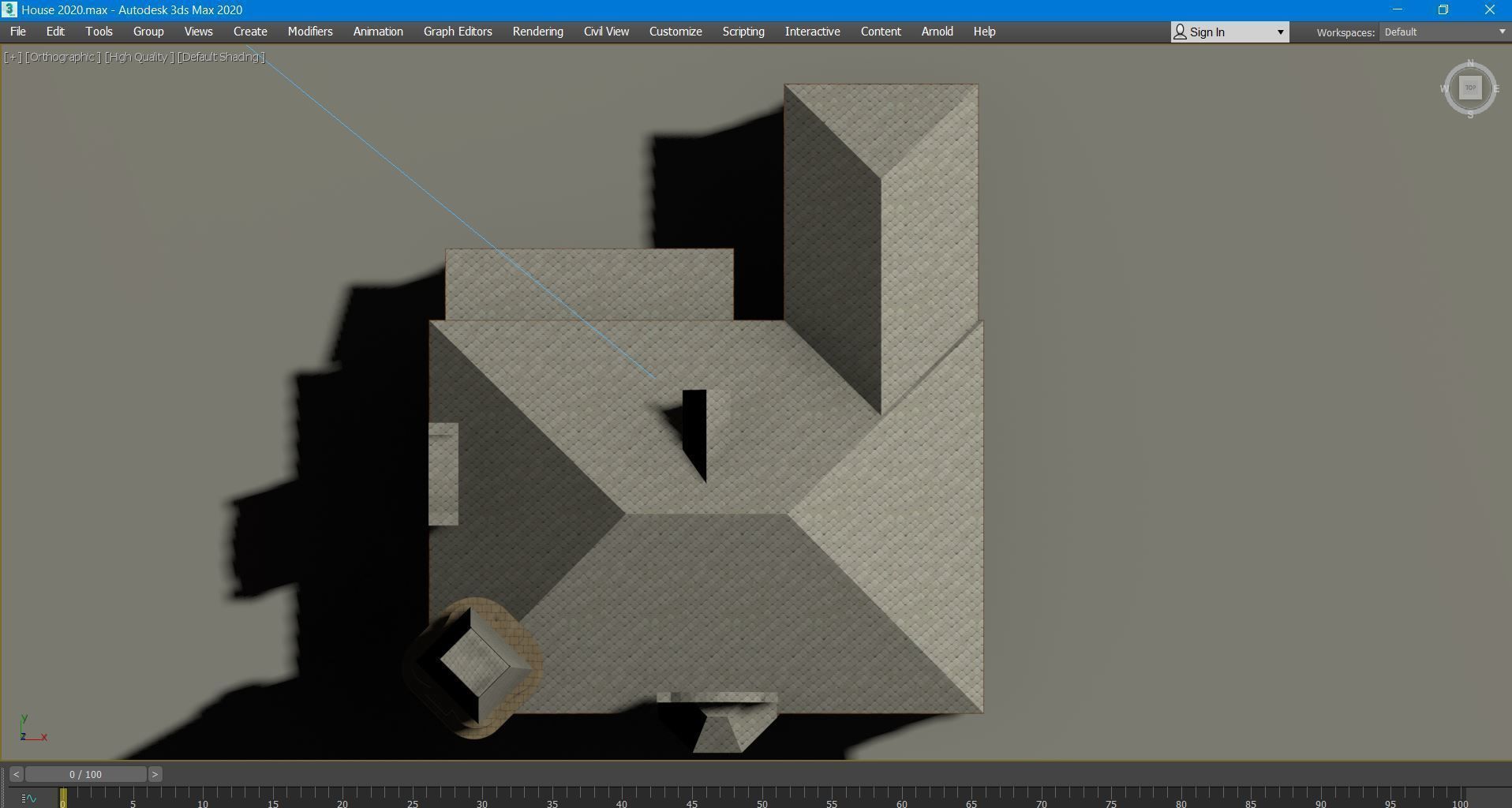 Mansion classic baroque style house with tower 3D model_7
