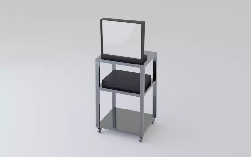 TV and DVD Player on Rollout Cart 3D model_0