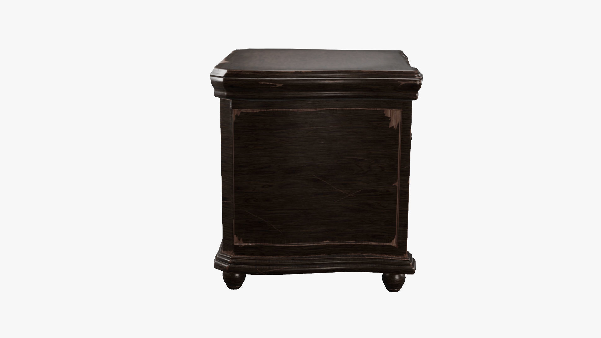 Nightstand - aged 4 drawer 3D model Low-poly 3D model_2