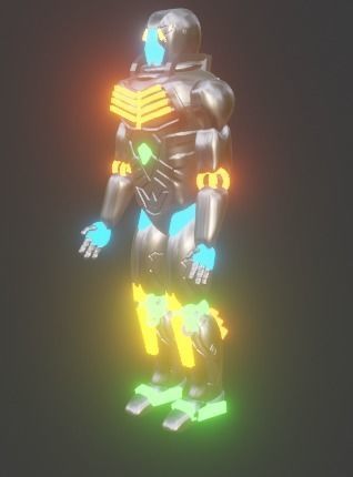 Sci fi robot Free low-poly 3D model_2