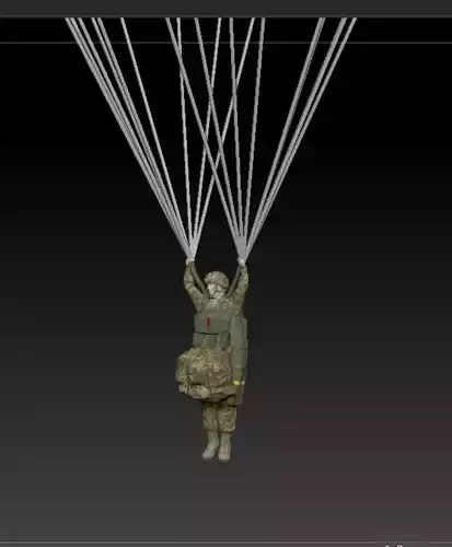 US Army Paratrooper - Low Poly