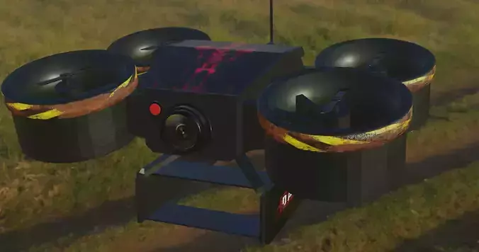 Advertising Drone-low poly game ready Free low-poly 3D model
