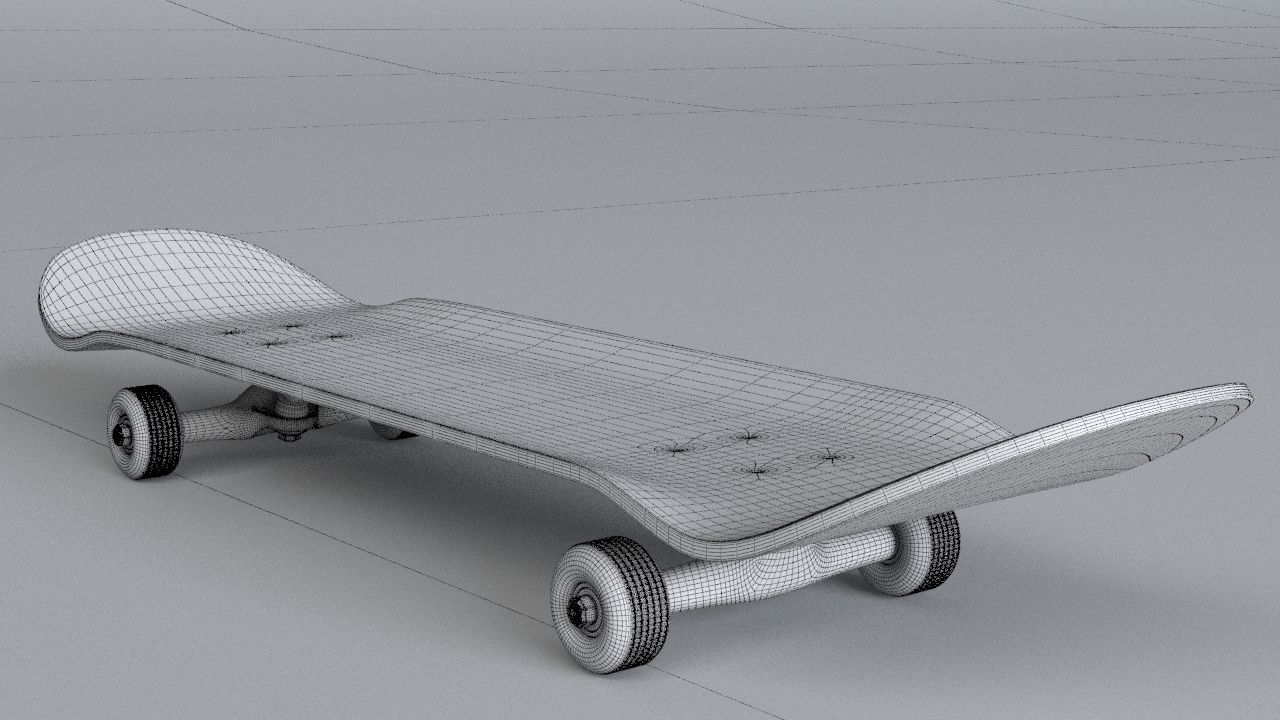 classic skateboard all parts 3D model_7