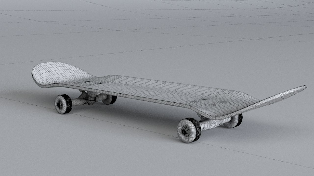 classic skateboard all parts 3D model_5
