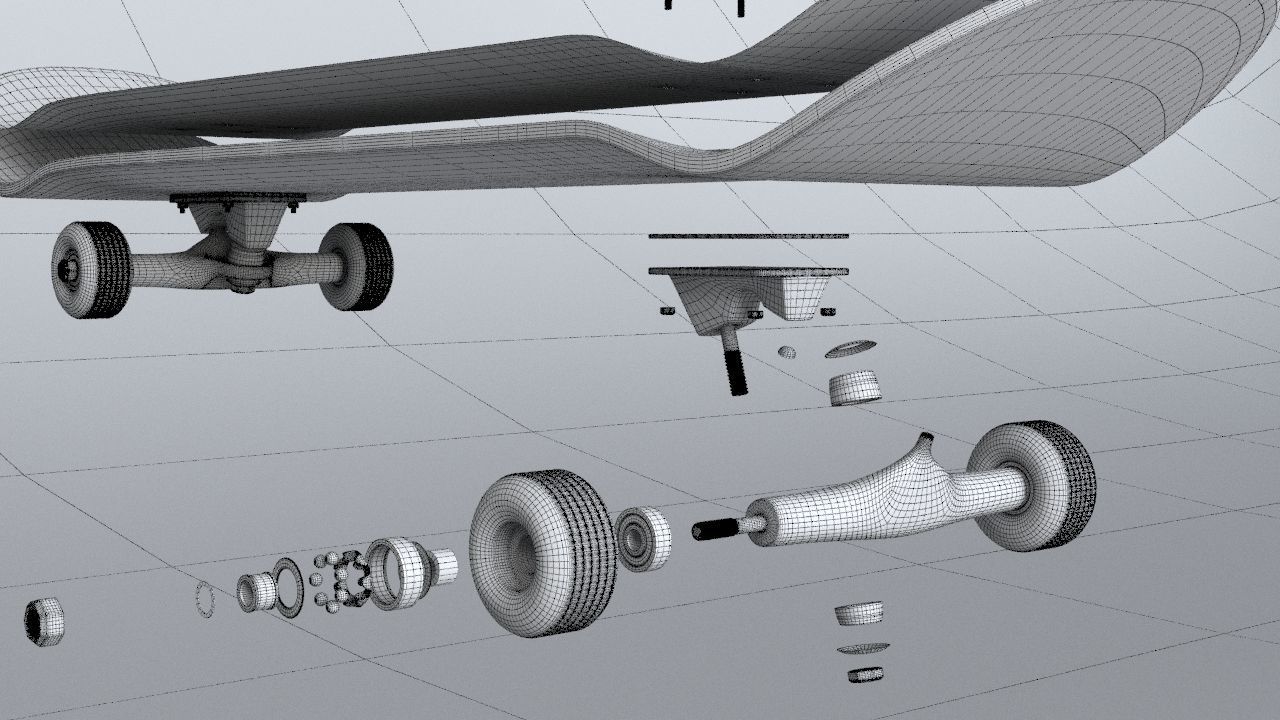 classic skateboard all parts 3D model_12