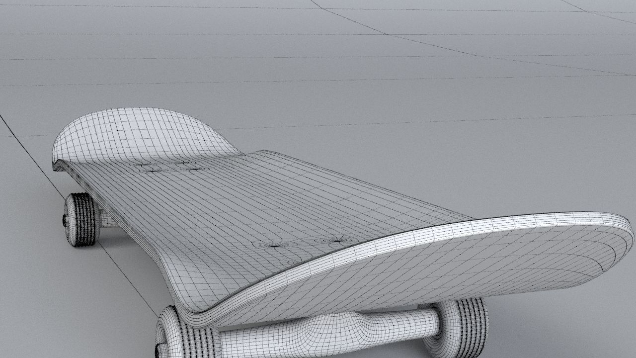classic skateboard all parts 3D model_8