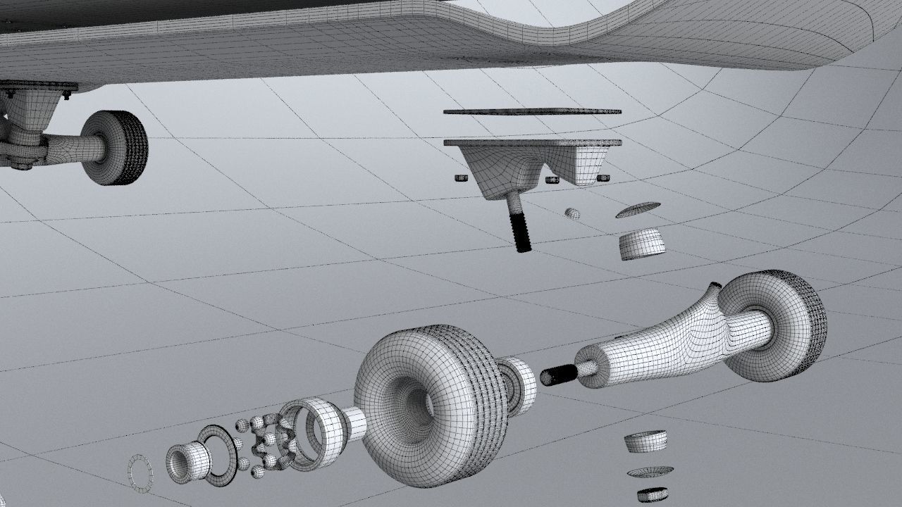 classic skateboard all parts 3D model_17