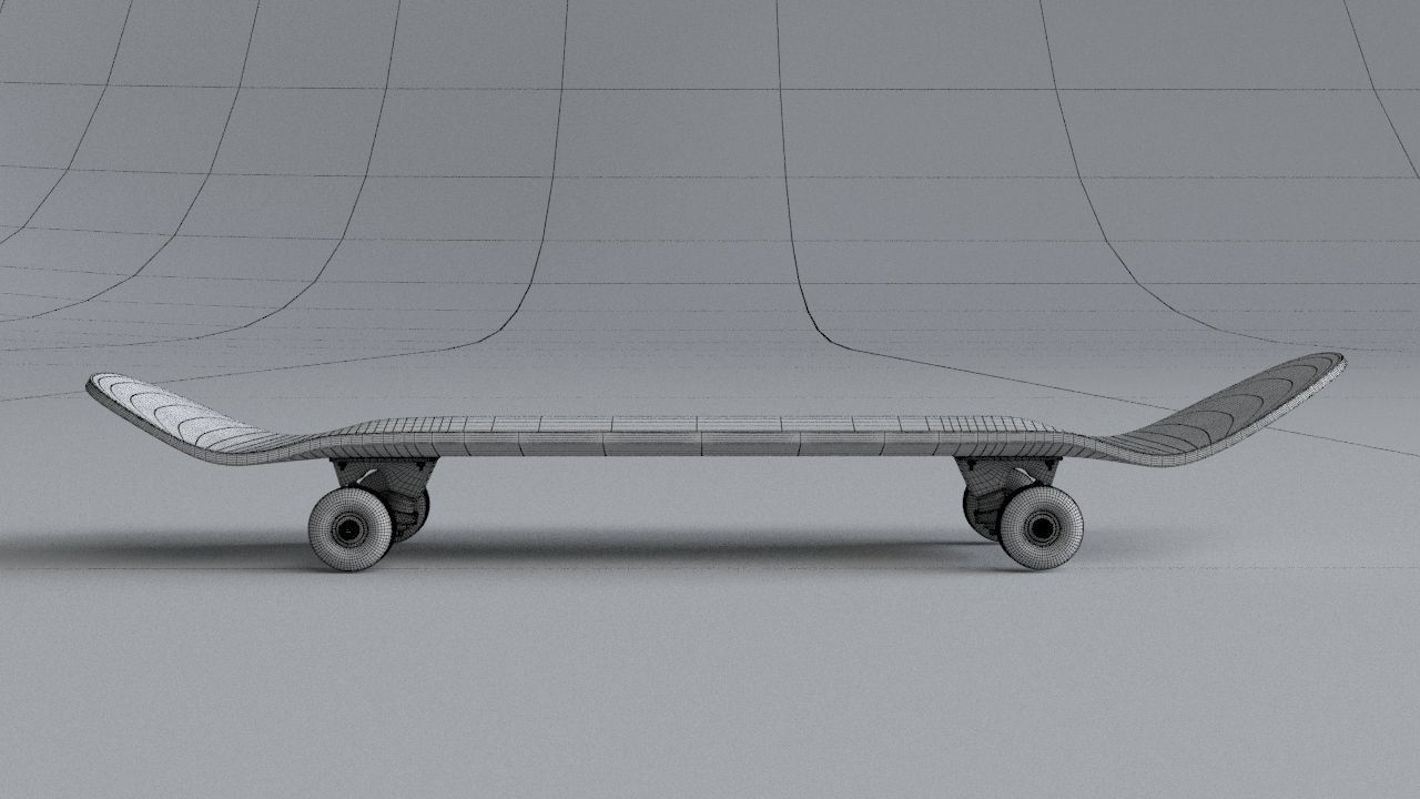 classic skateboard all parts 3D model_4