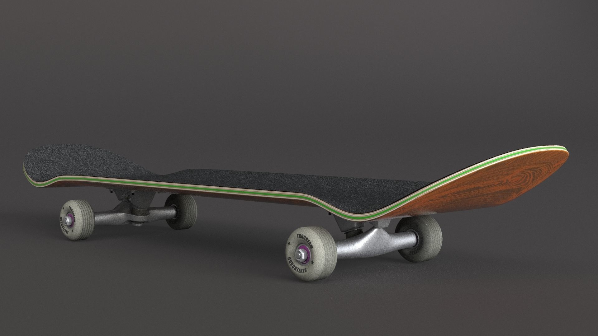 classic skateboard all parts 3D model_22