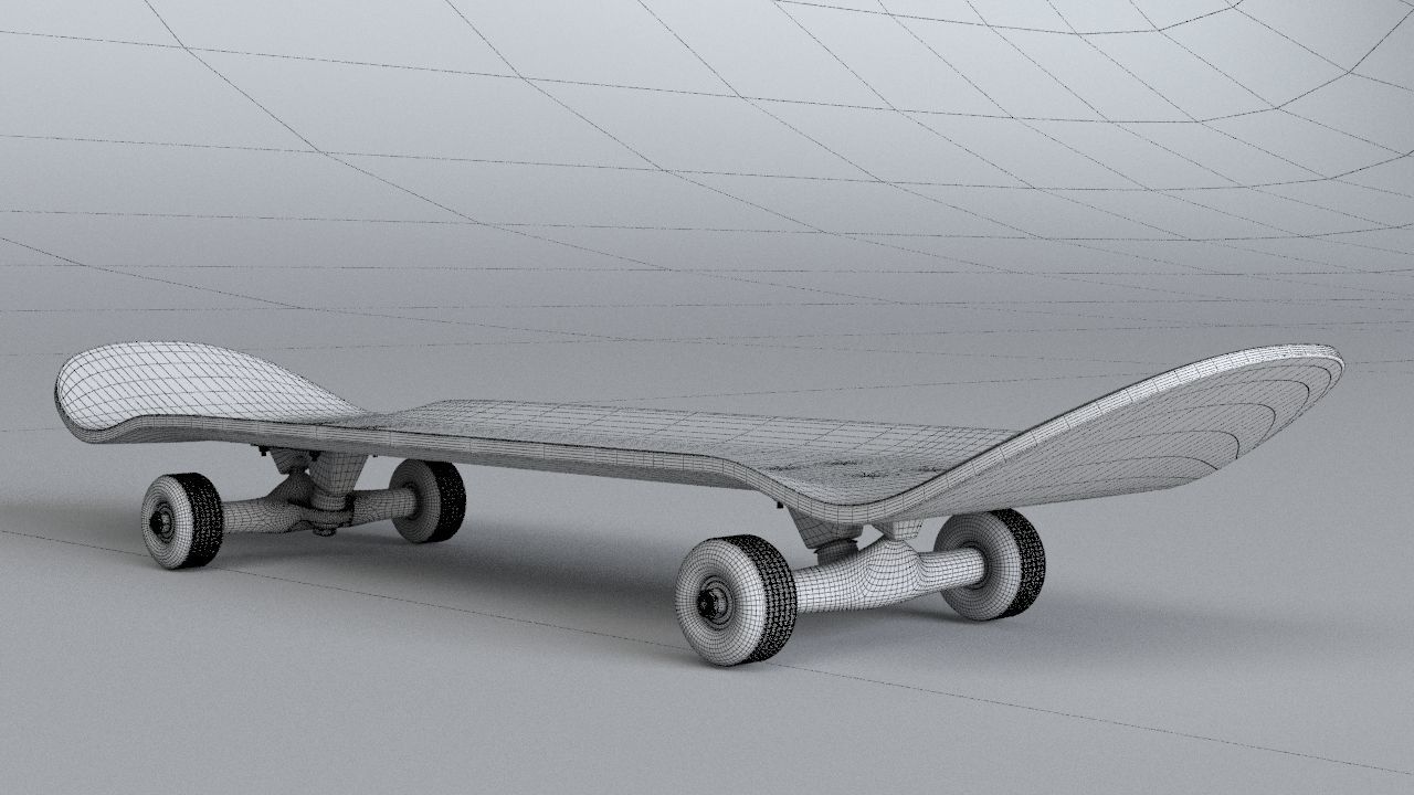 classic skateboard all parts 3D model_9