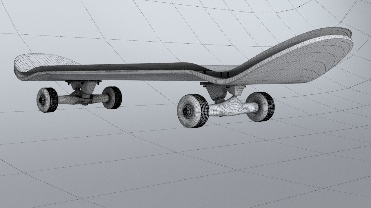 classic skateboard all parts 3D model_6