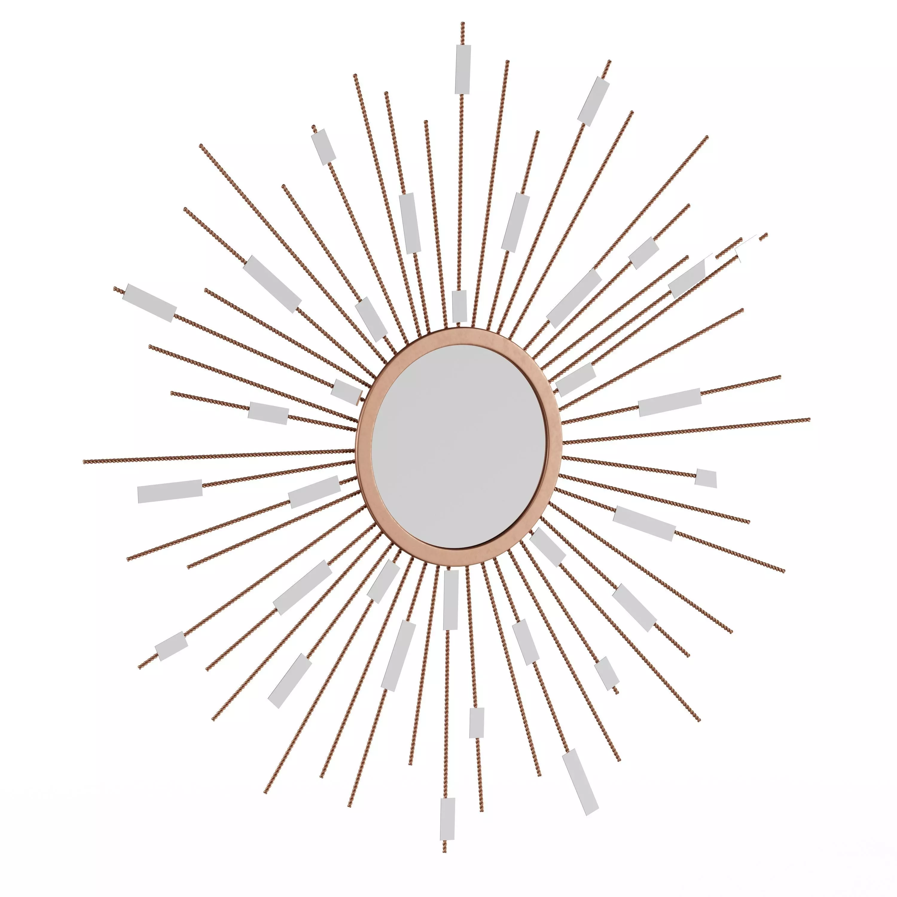 Starburst Mirrored Wall Sculpture Gold 3D model_0