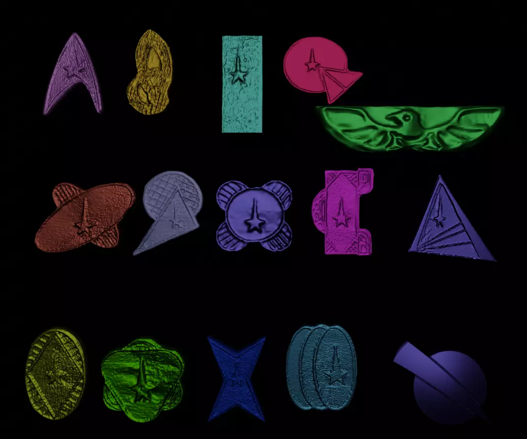 logos different colored star trek symbols 3D print model_0