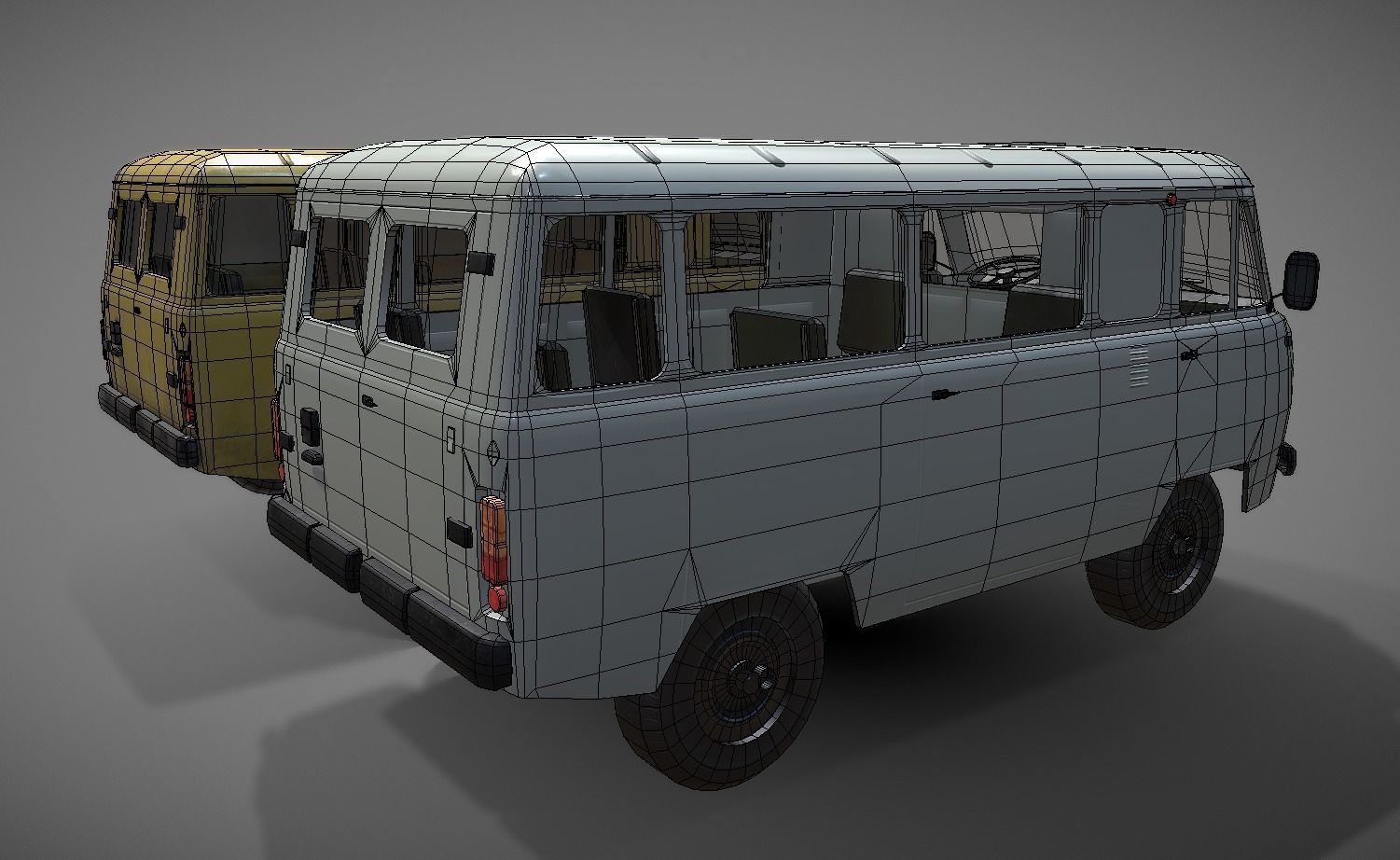  Soviet era van low poly Low-poly 3D model_9