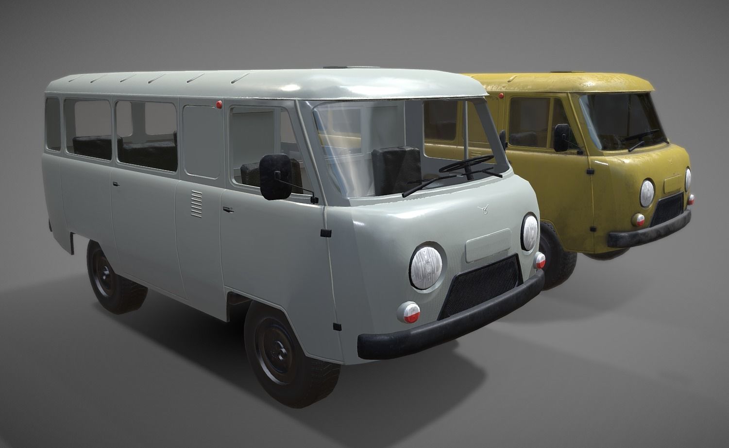  Soviet era van low poly Low-poly 3D model_1