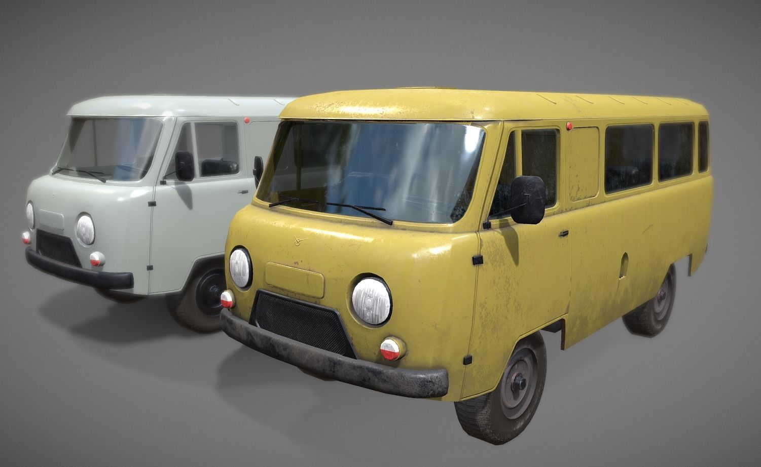  Soviet era van low poly Low-poly 3D model_2
