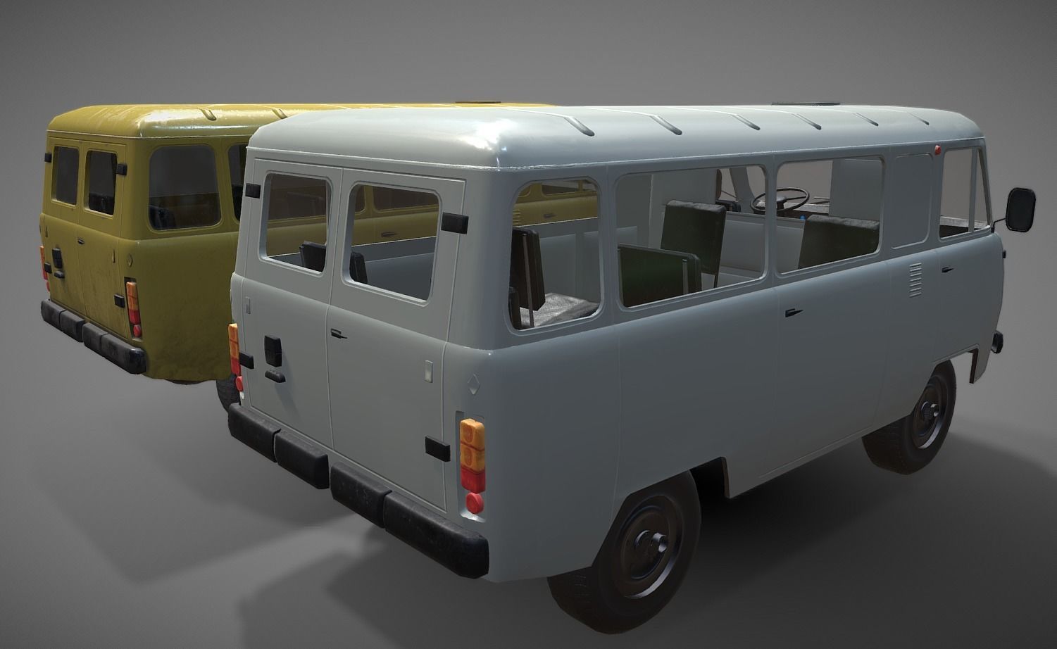  Soviet era van low poly Low-poly 3D model_4