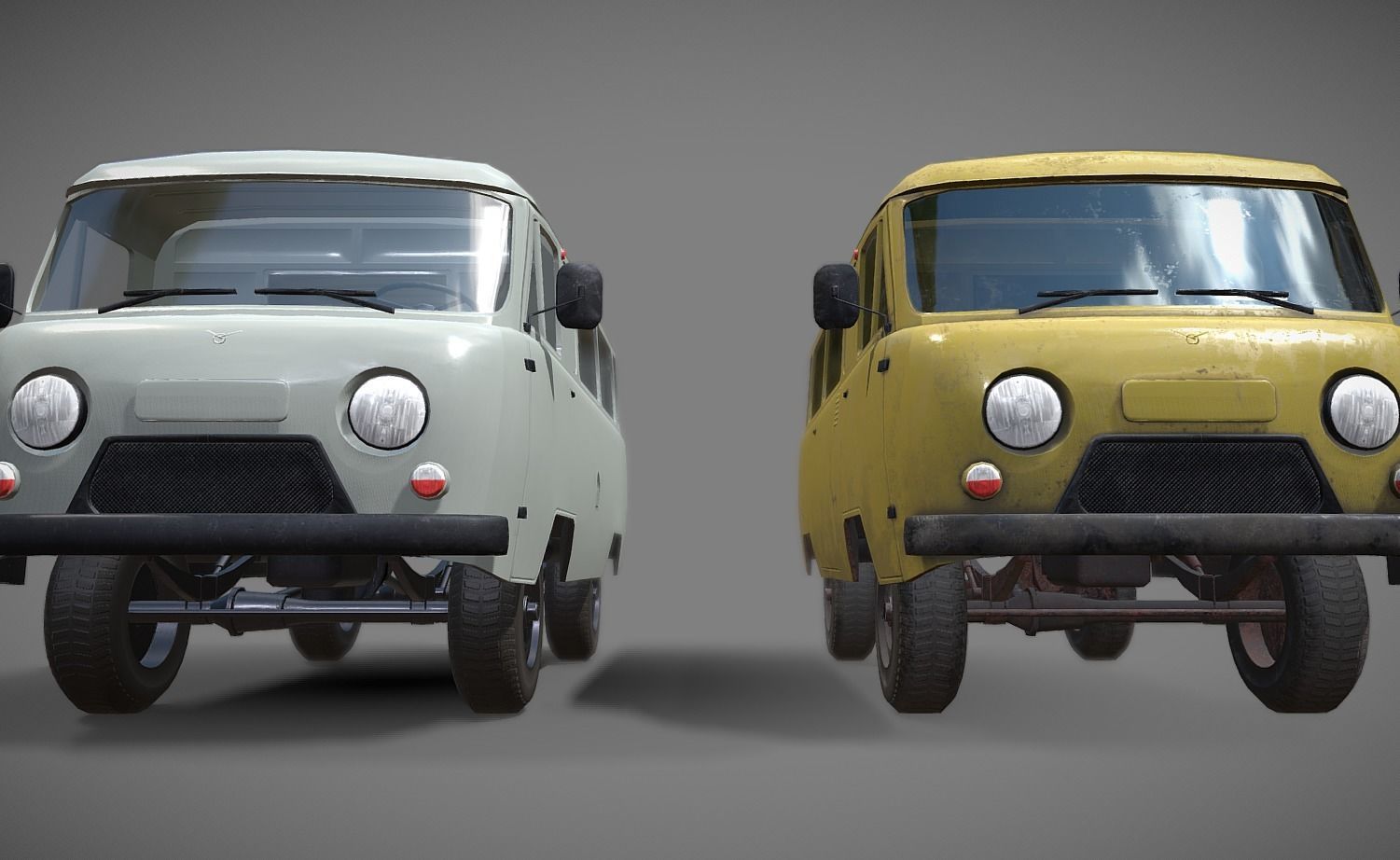 Soviet era van low poly Low-poly 3D model_7