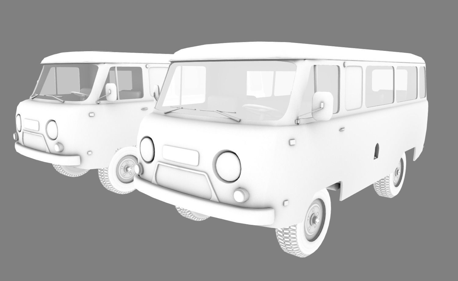  Soviet era van low poly Low-poly 3D model_5