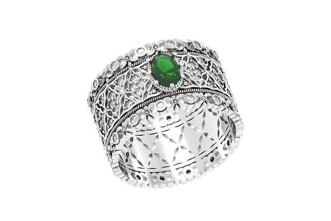 ring with stones 3D print model
