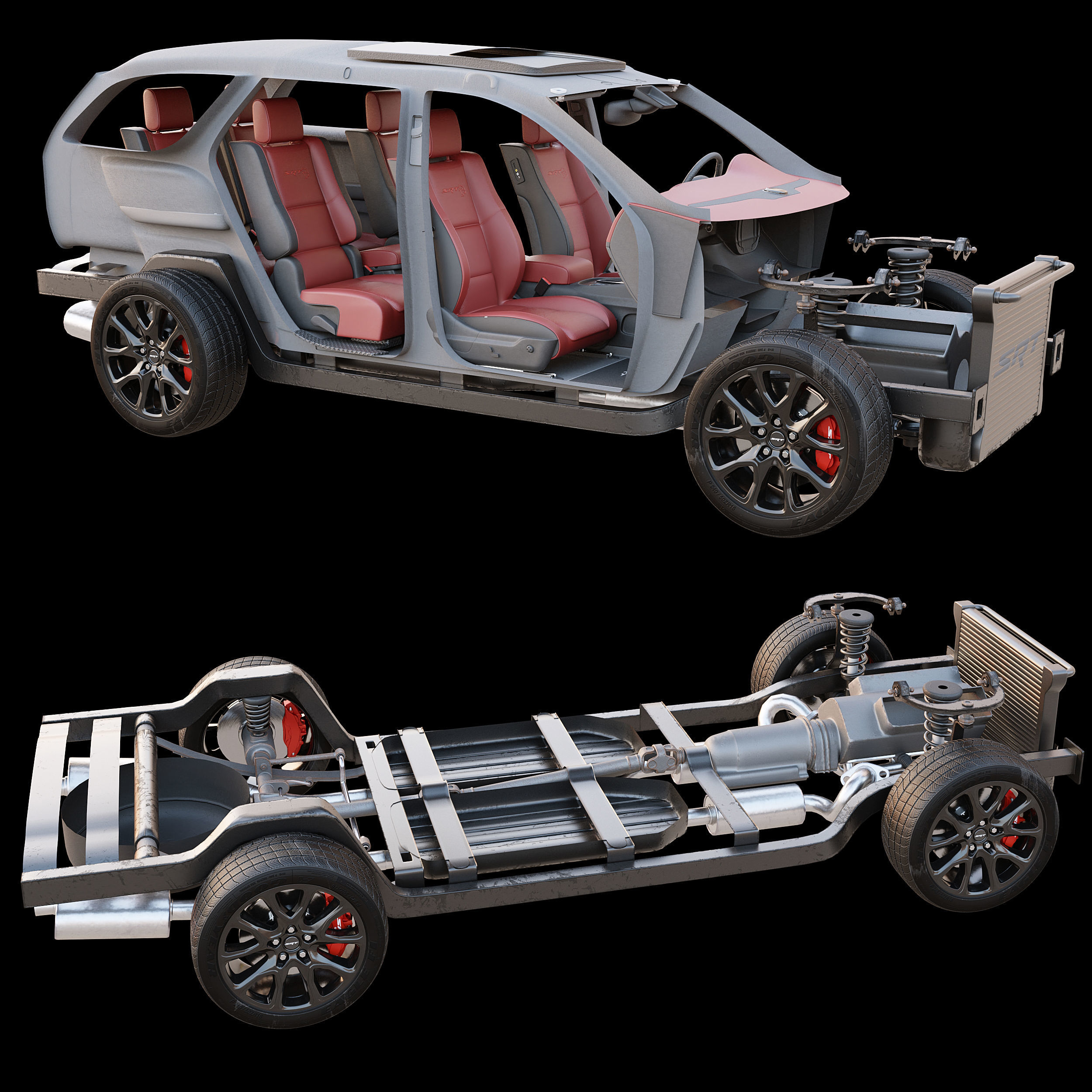 AVE DODGE DURANGO SRT HELLCAT 2021 PBR UNREAL ENGINE Low-poly 3D model_4