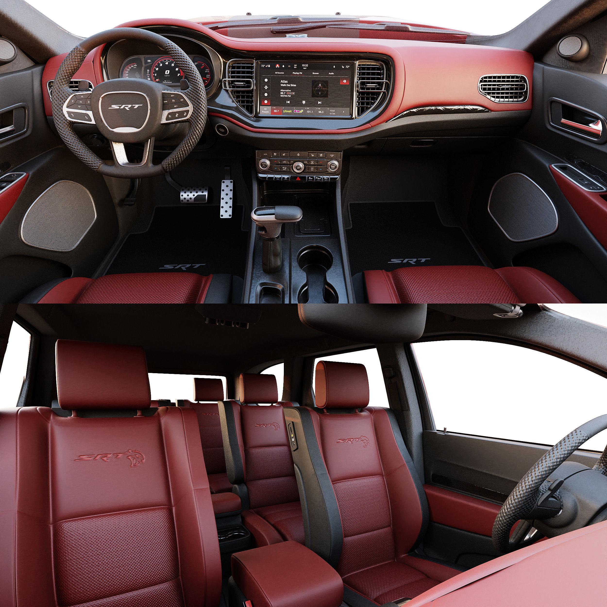 AVE DODGE DURANGO SRT HELLCAT 2021 PBR UNREAL ENGINE Low-poly 3D model_3