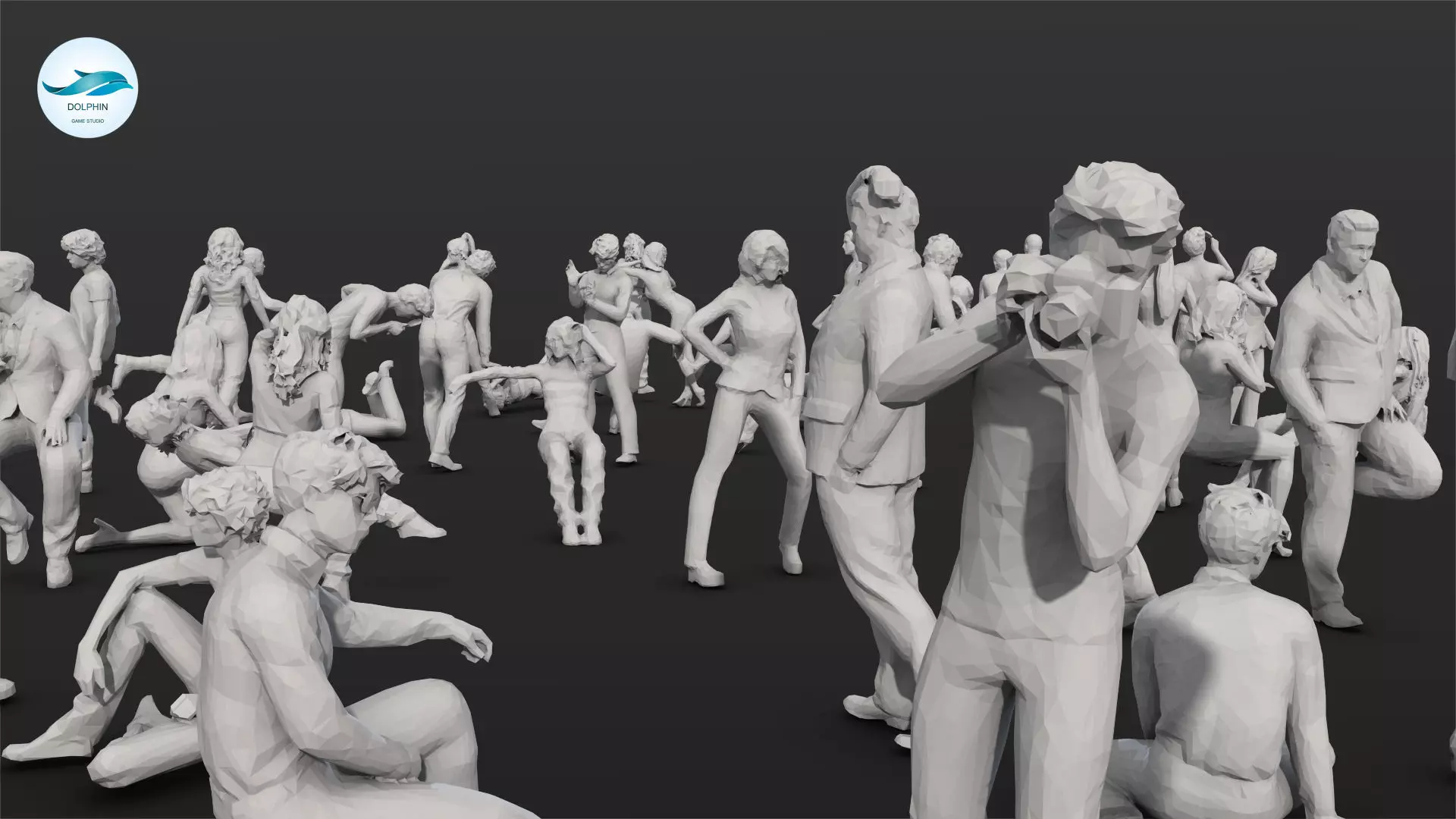 55 People Crowd Pack Set-01 3D model_0