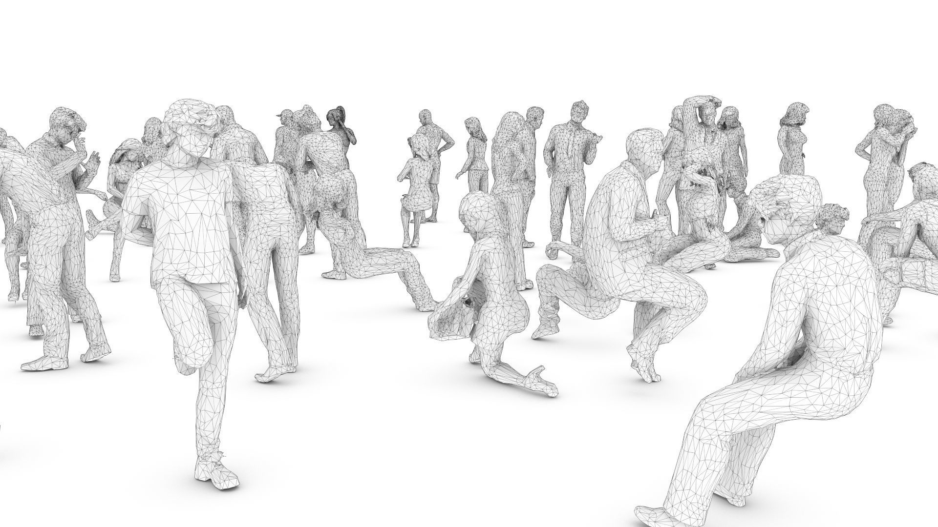 55 People Crowd Pack Set-01 3D model_10