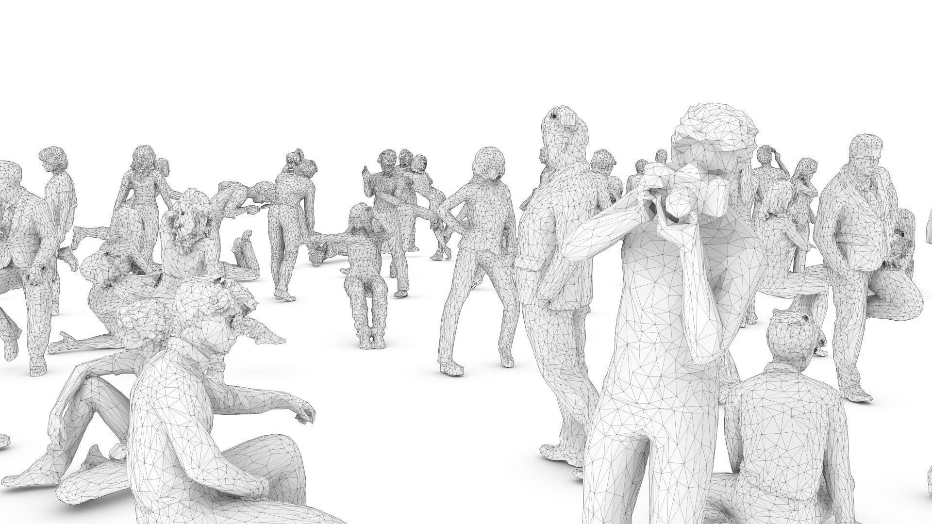 55 People Crowd Pack Set-01 3D model_9