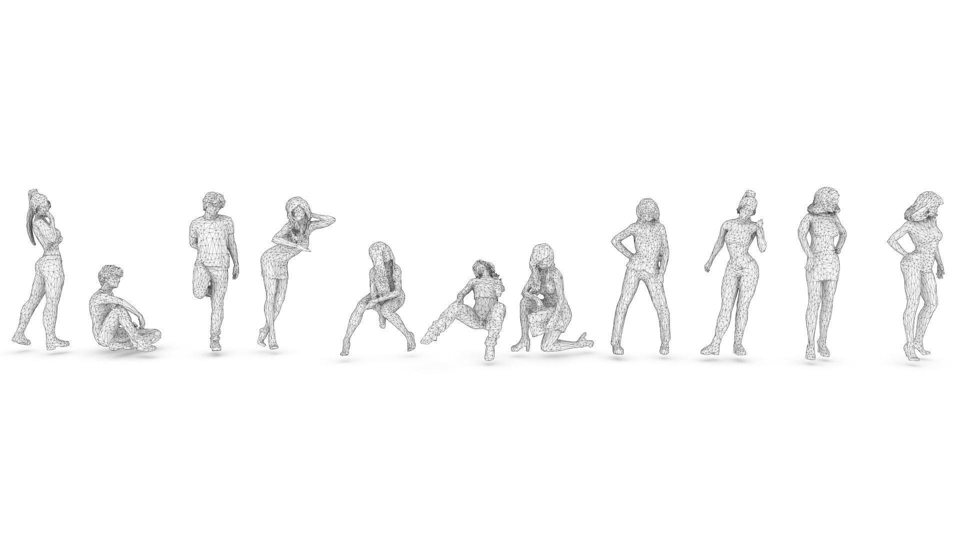 55 People Crowd Pack Set-01 3D model_14