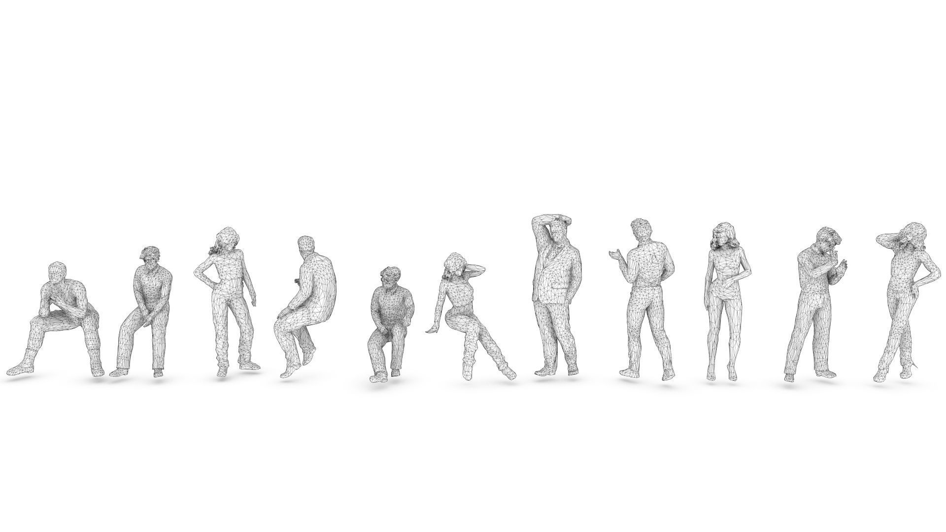55 People Crowd Pack Set-01 3D model_13