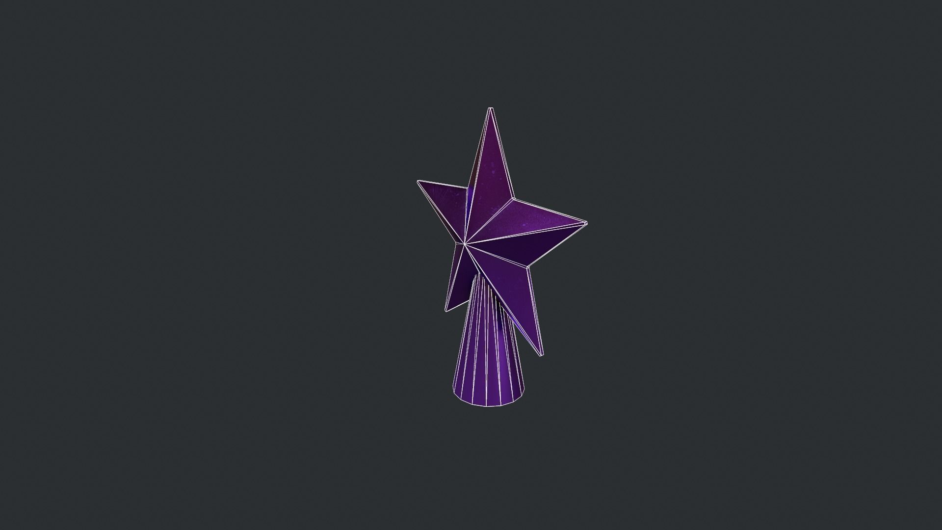 Purple Star Christmas Tree Topper Low-poly 3D model_18
