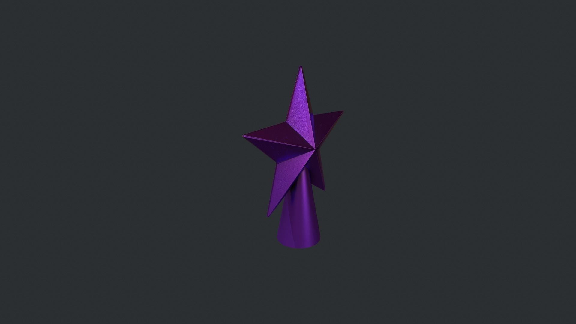 Purple Star Christmas Tree Topper Low-poly 3D model_9