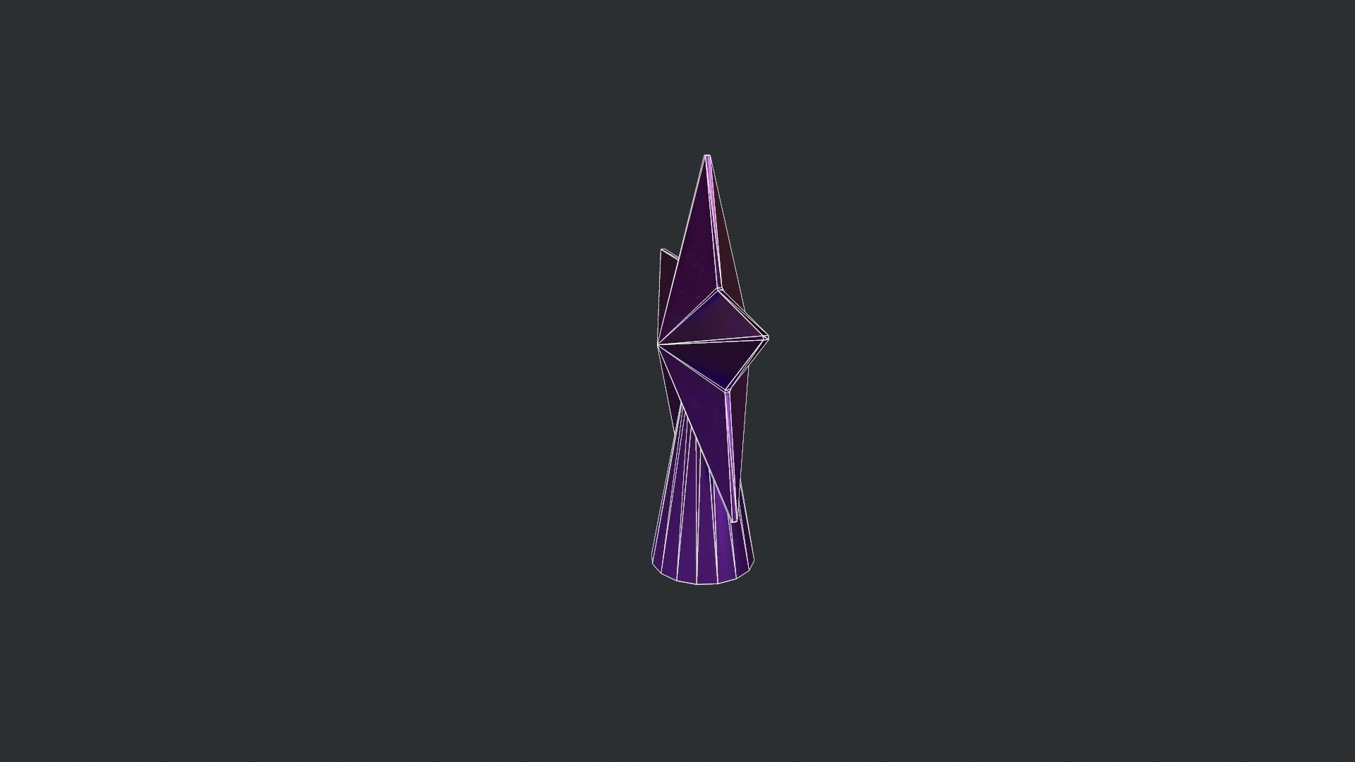 Purple Star Christmas Tree Topper Low-poly 3D model_14
