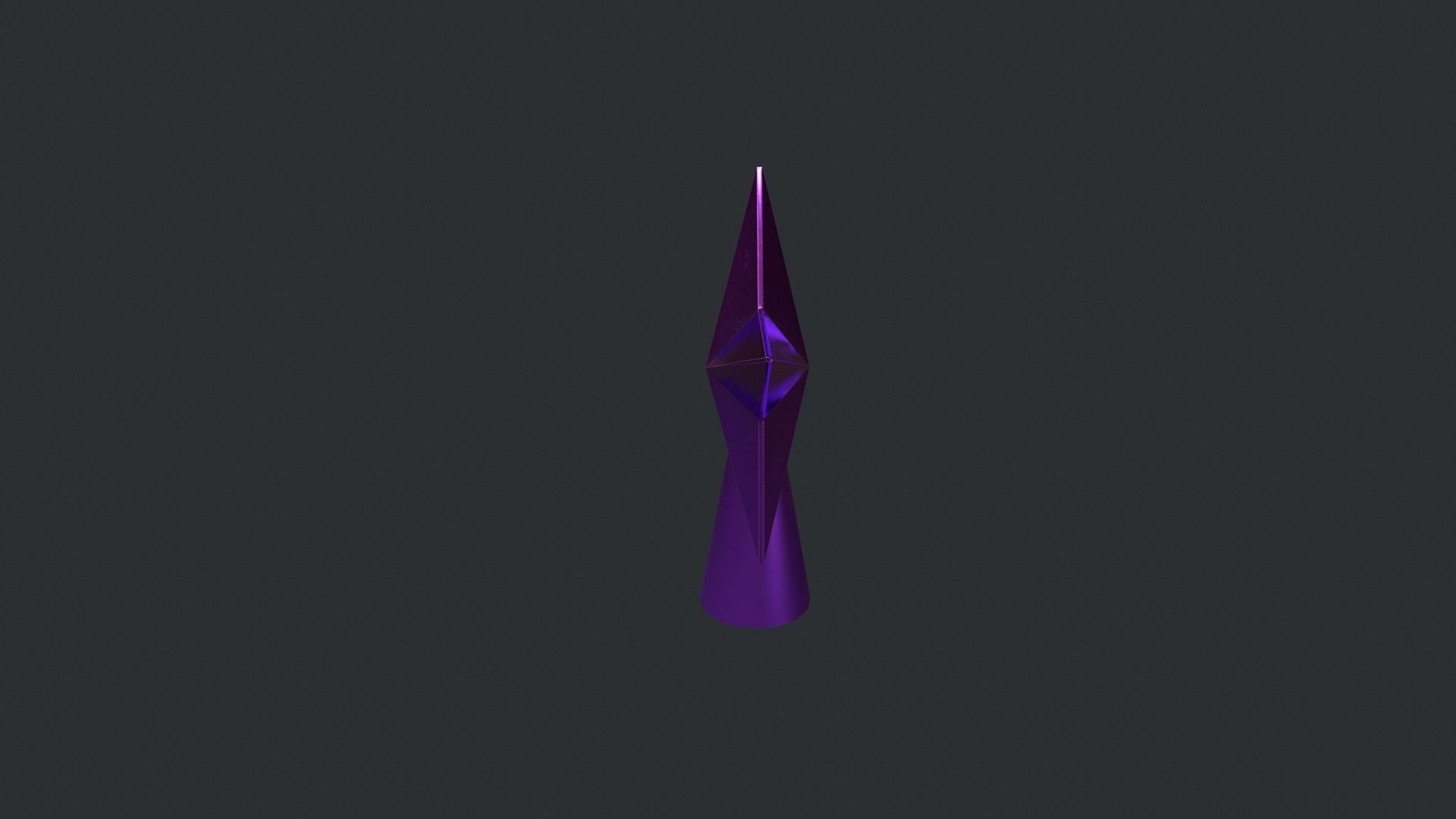 Purple Star Christmas Tree Topper Low-poly 3D model_8