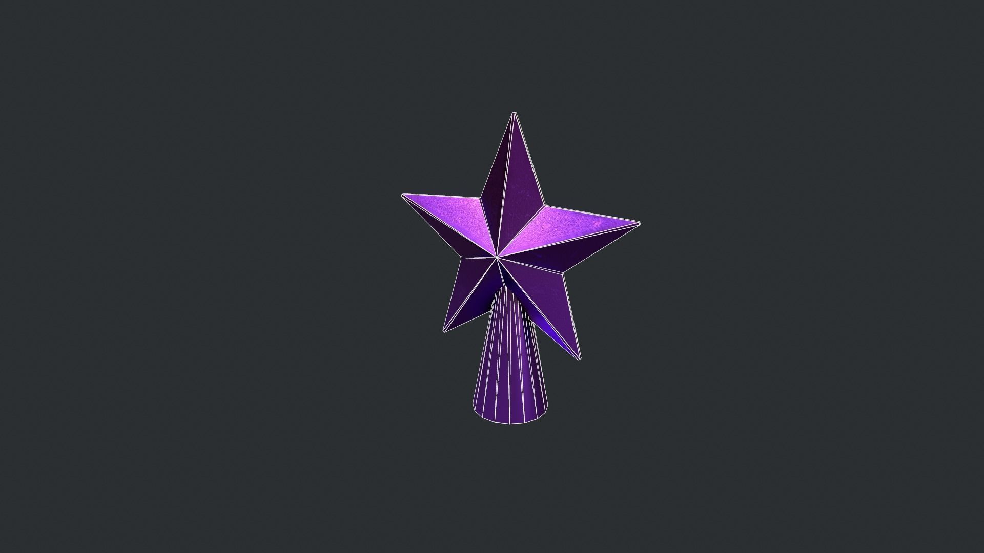 Purple Star Christmas Tree Topper Low-poly 3D model_22