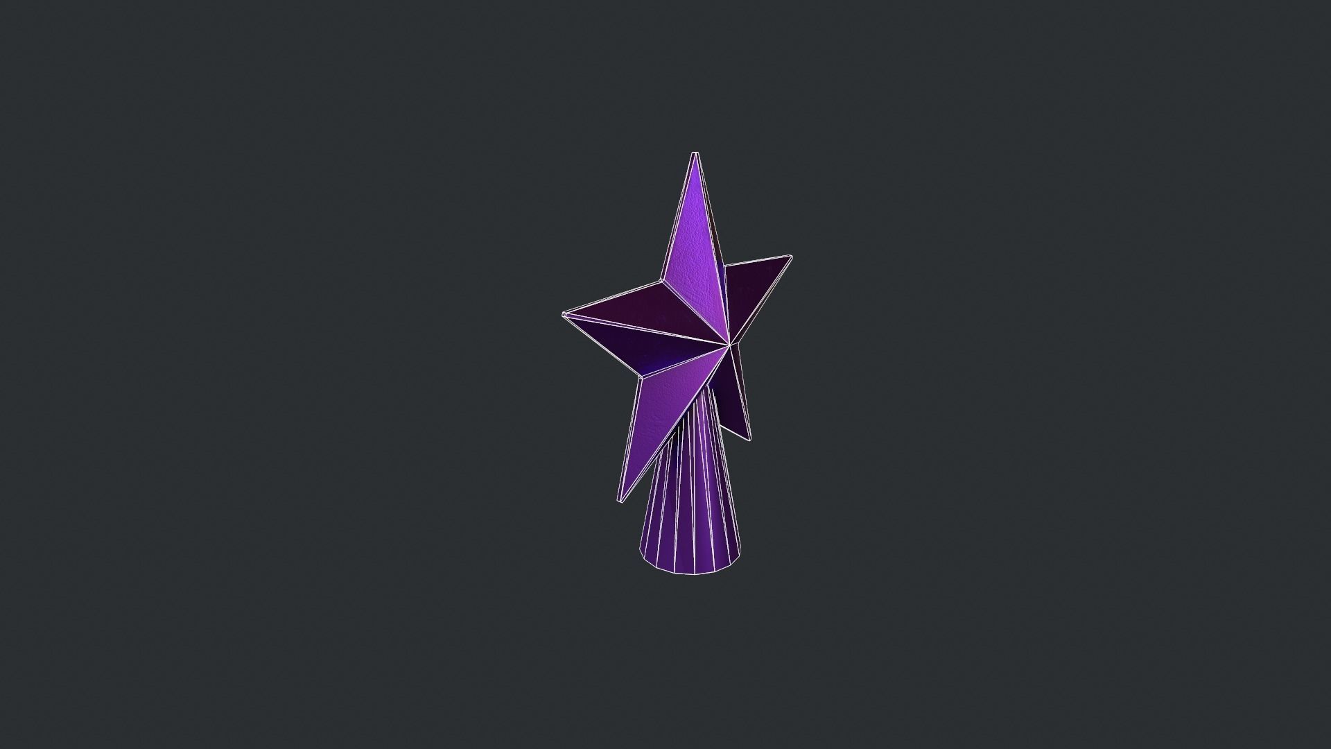 Purple Star Christmas Tree Topper Low-poly 3D model_20