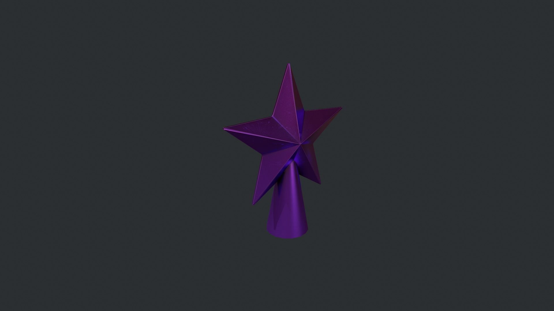 Purple Star Christmas Tree Topper Low-poly 3D model_4