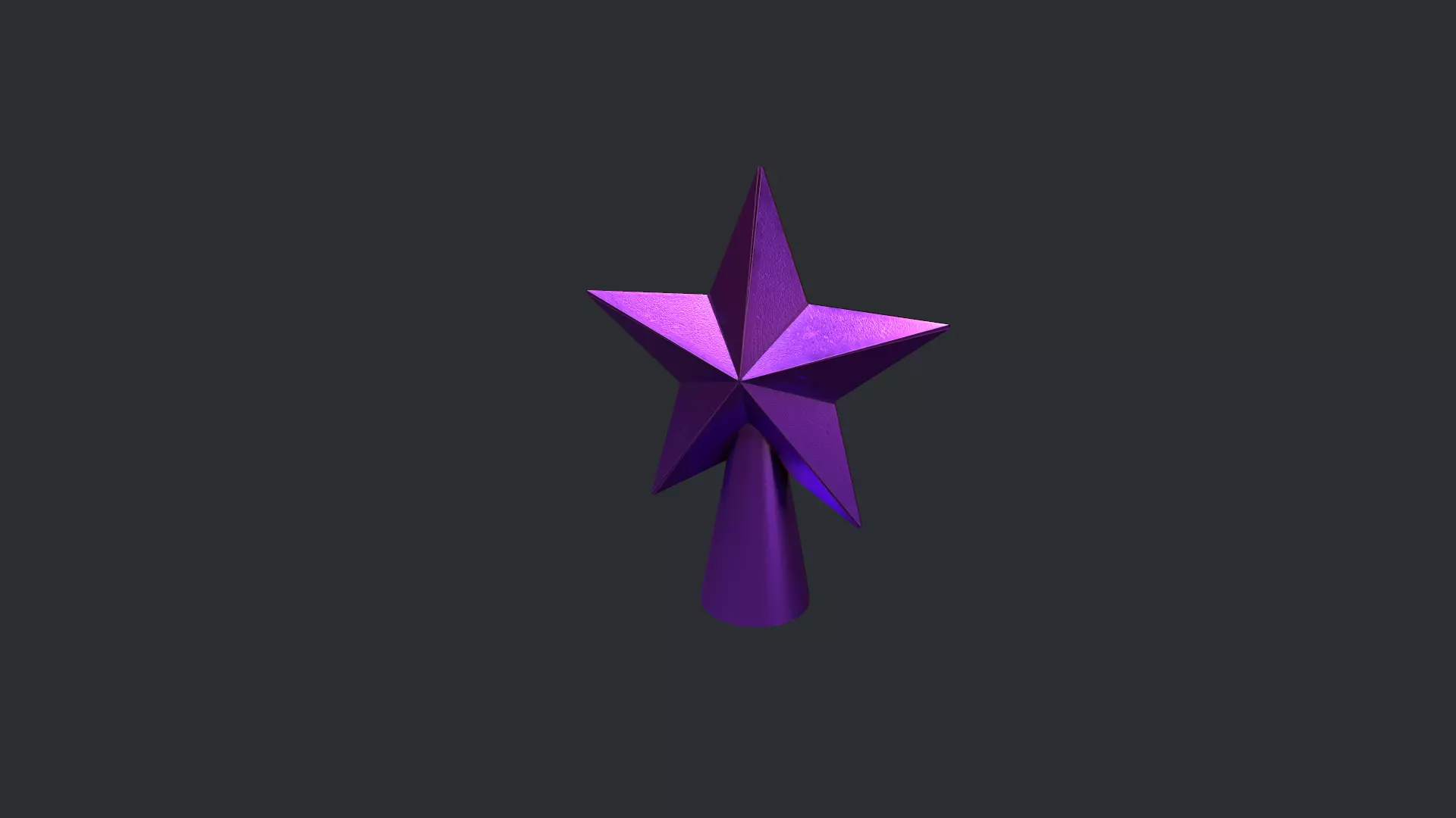 Purple Star Christmas Tree Topper Low-poly 3D model_0