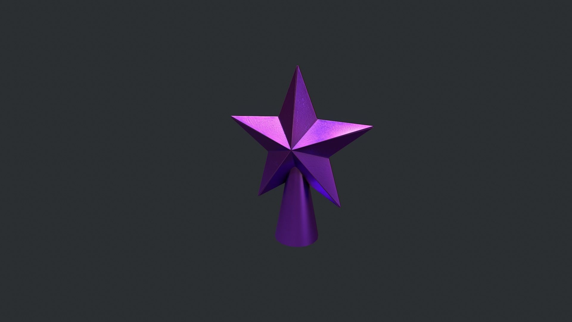 Purple Star Christmas Tree Topper Low-poly 3D model_6