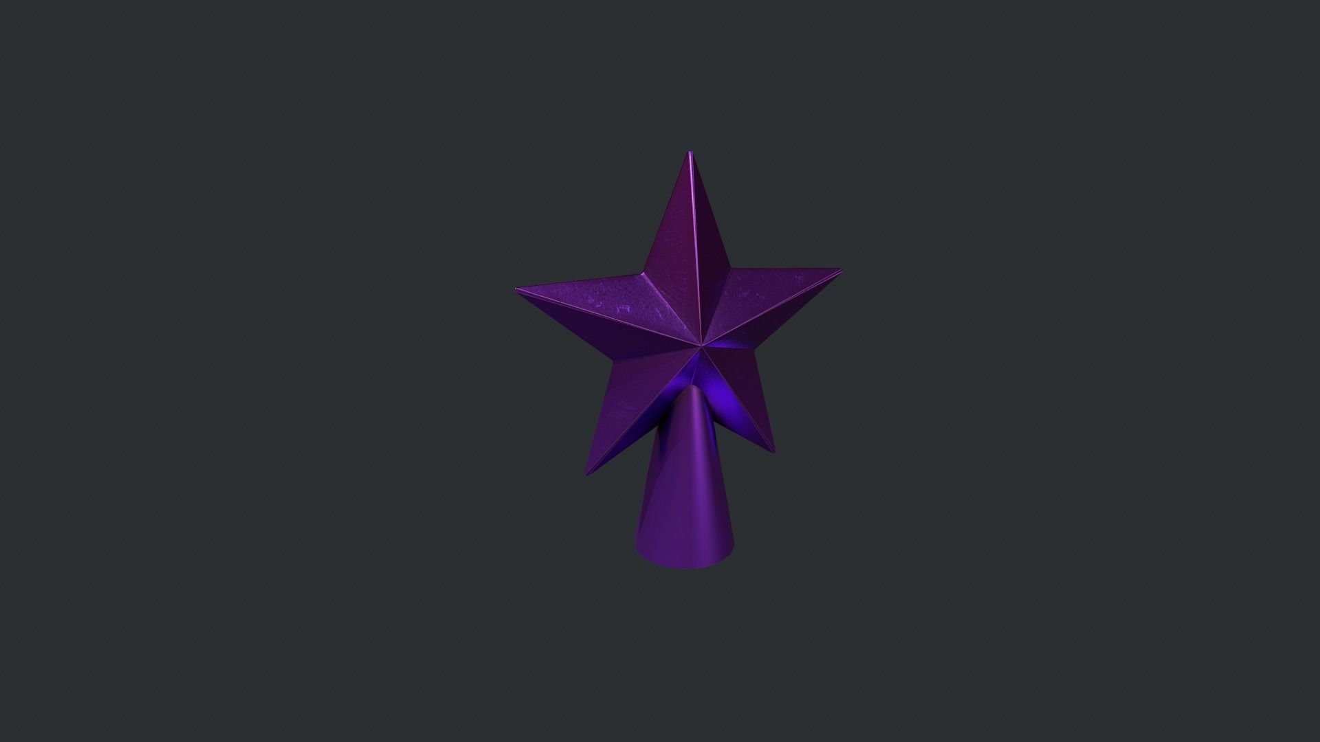 Purple Star Christmas Tree Topper Low-poly 3D model_10