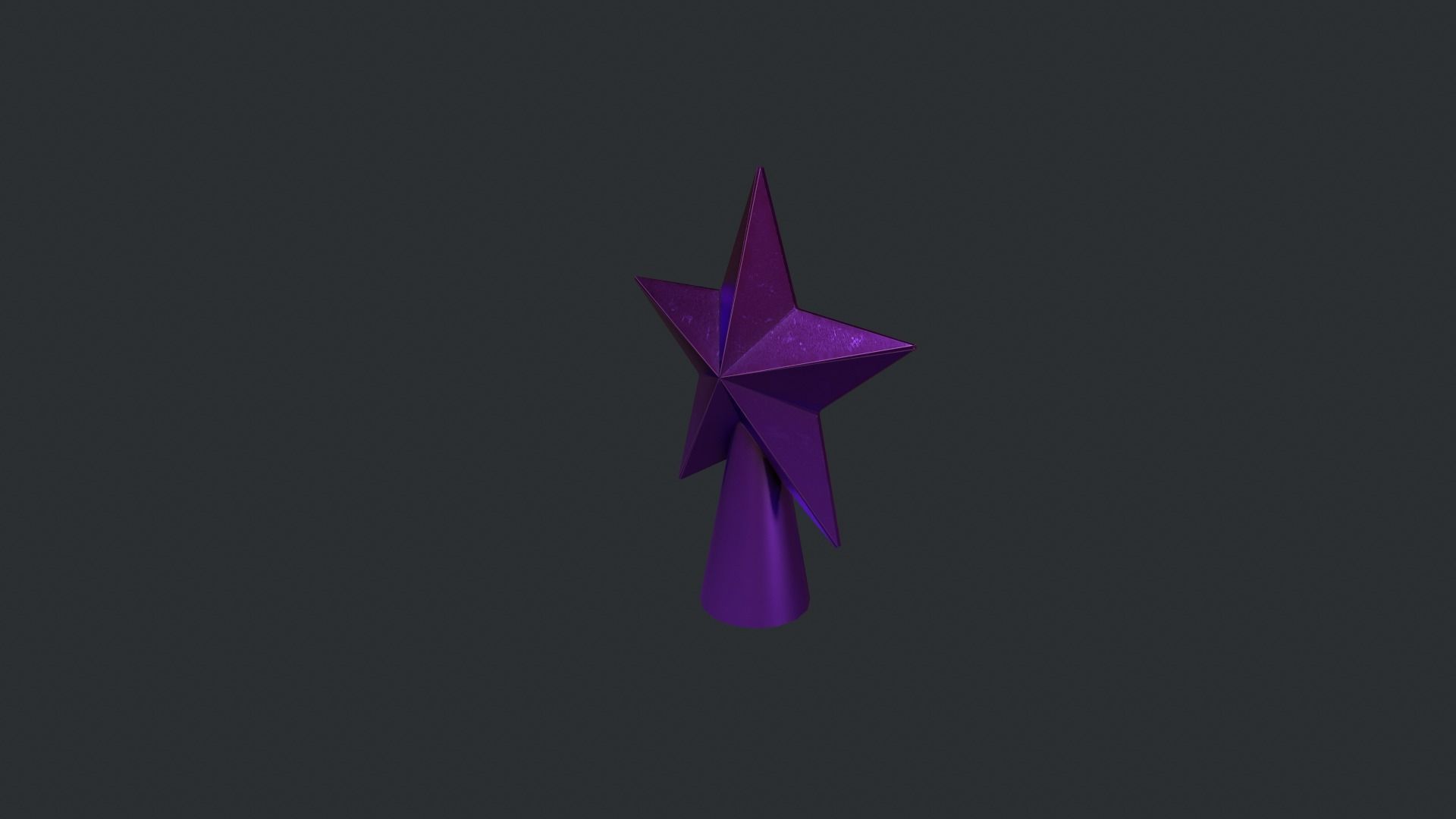 Purple Star Christmas Tree Topper Low-poly 3D model_1