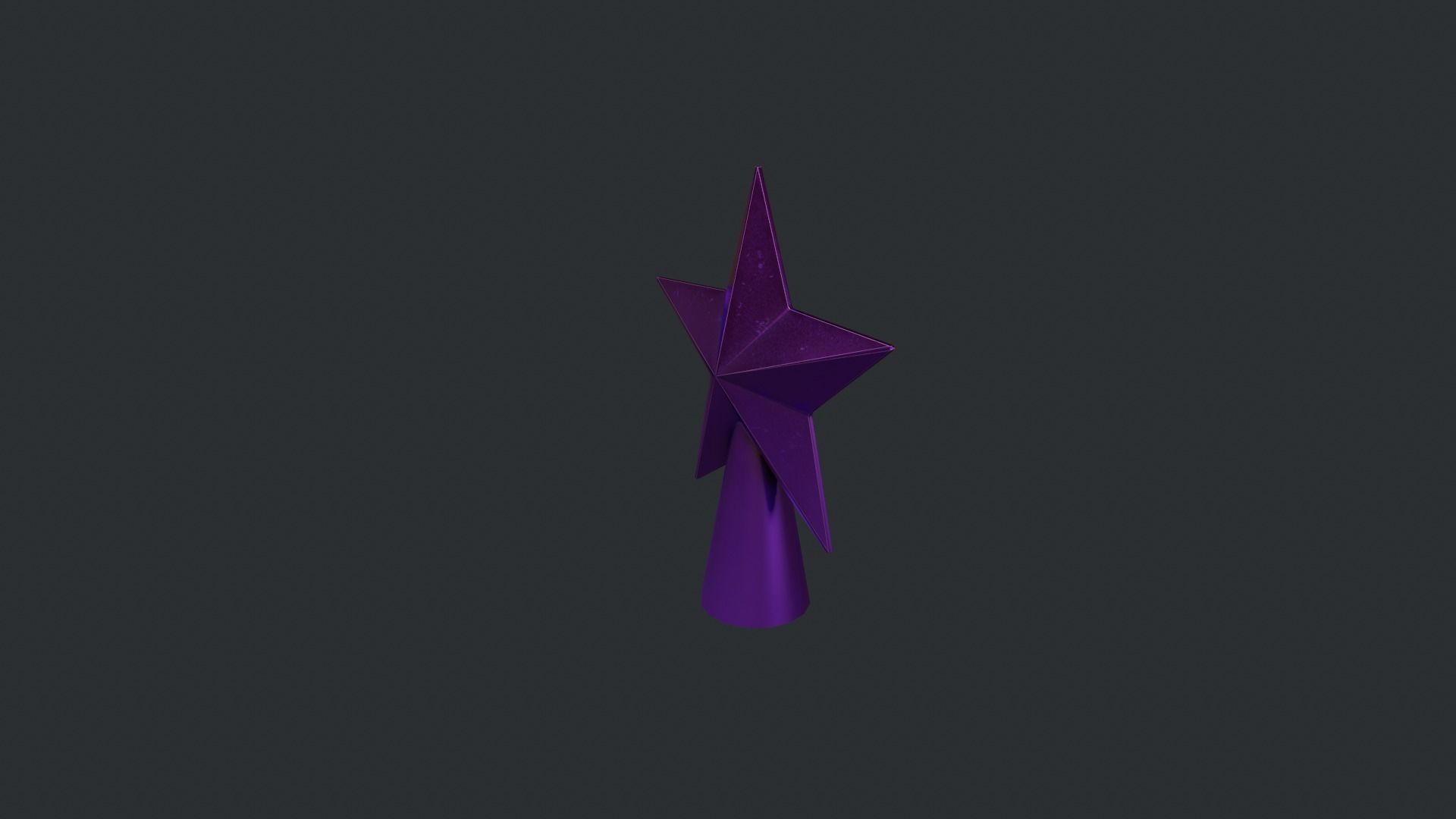 Purple Star Christmas Tree Topper Low-poly 3D model_7