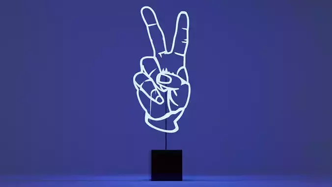 Neon Peace Sign